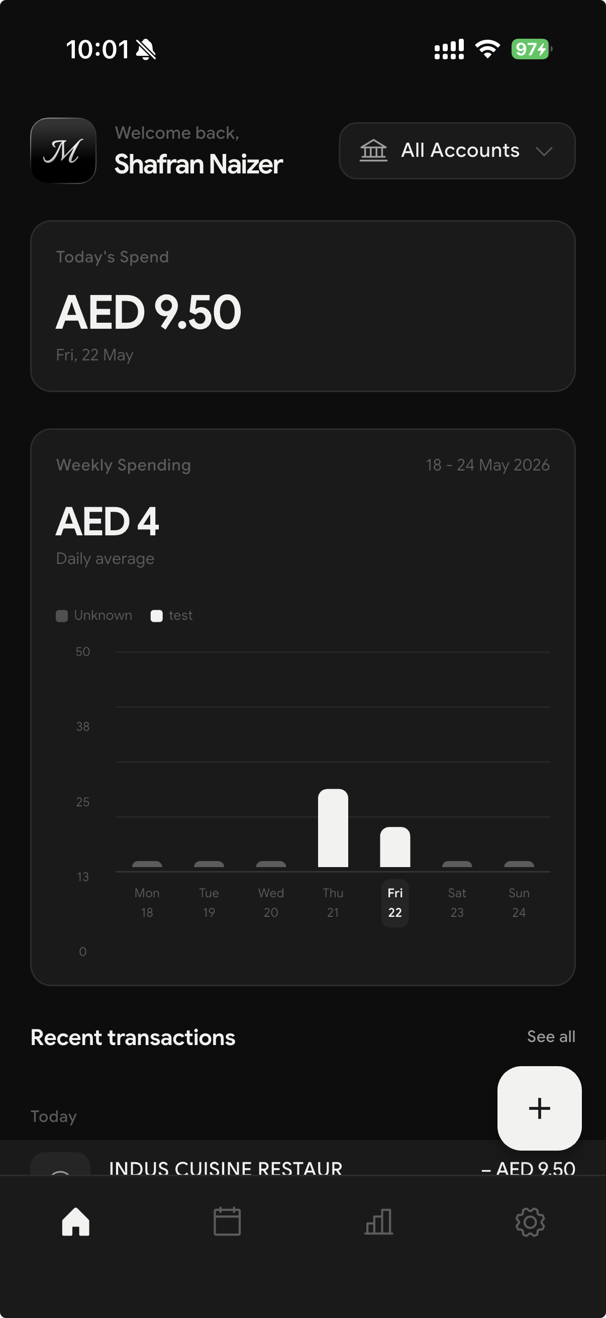 Mintara home dashboard